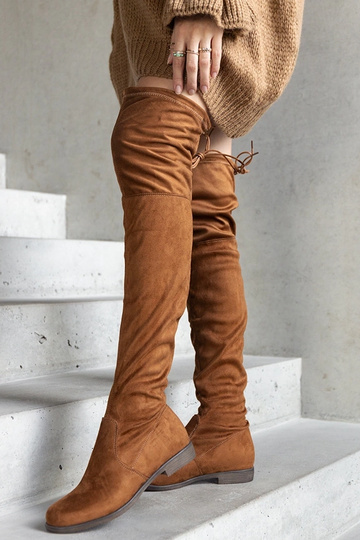 Botas de ante sintético color marrón con plataforma Hallora 2