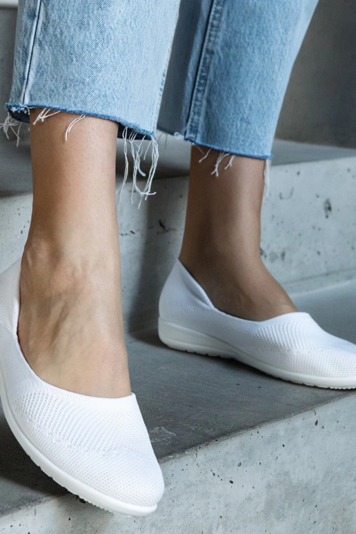 Bailarinas de tela blanca de Provencher Bailarinas de tela blanca de Provencher