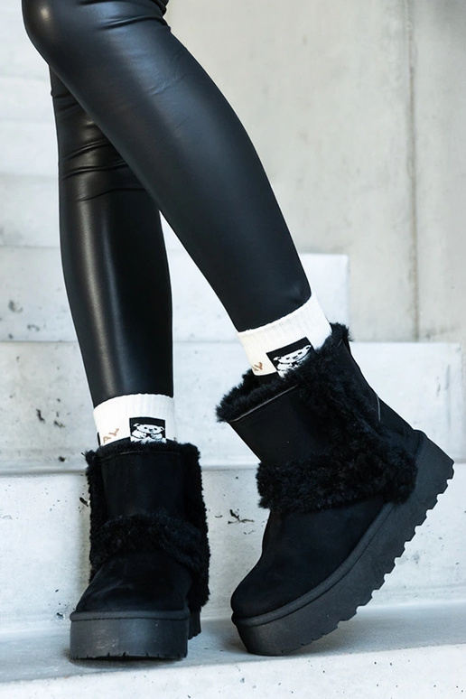 Botas de nieve de eco-gamuza negra...