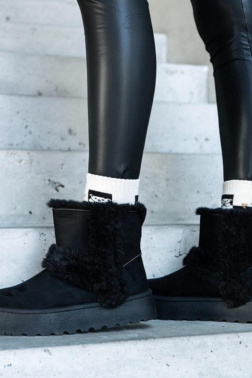 Botas de nieve de eco-gamuza negra...