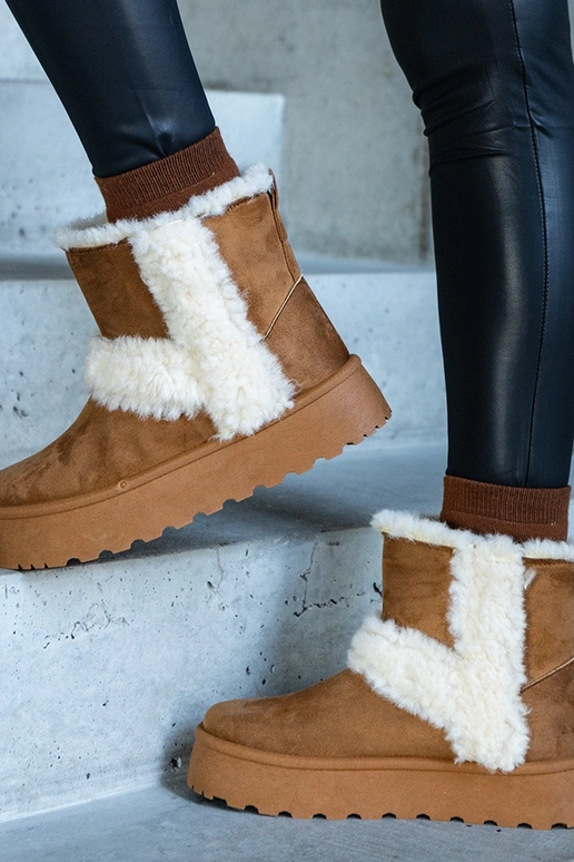 Botas de nieve de eco-gamuza marrón...
