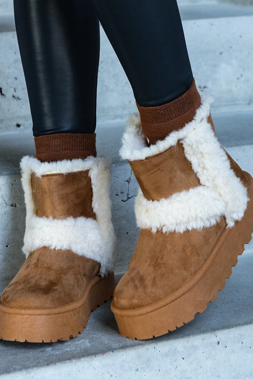 Botas de nieve de eco-gamuza marrón...