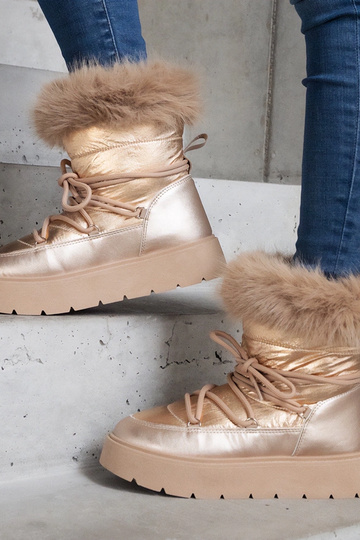 Botas de nieve beige con...