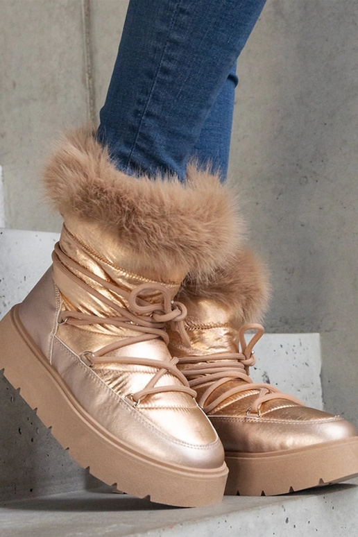 Botas de nieve beige con aislamiento...