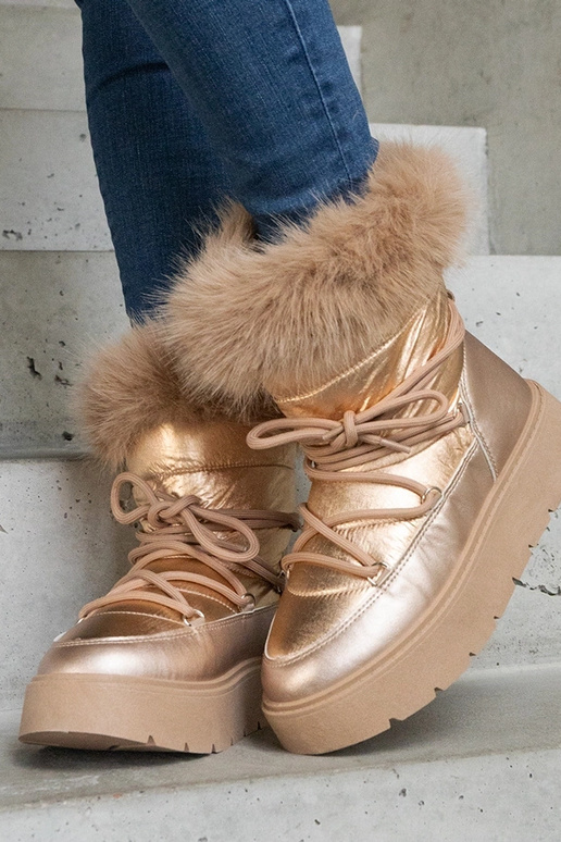 Botas de nieve beige con aislamiento...
