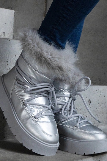 Botas de nieve plateadas con aislamiento y pelo Arilla 2