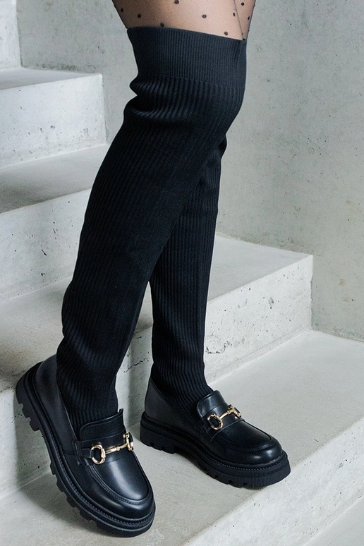 Botas negras con caña elástica y...