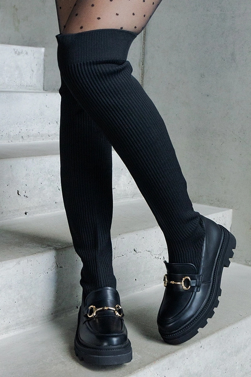 Botas negras con caña elástica y...