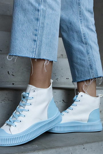 Zapatillas de plataforma Terri en azul y blanco 2