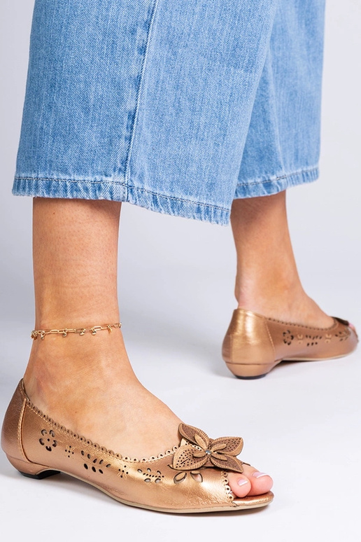 Bailarinas dorado calado con punta...