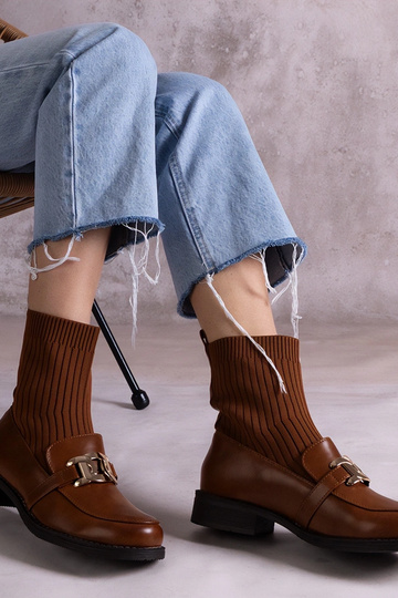 Botines de tela marrón de Kris 2