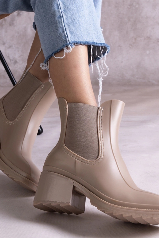 Botas de goma beige con tacón Surien