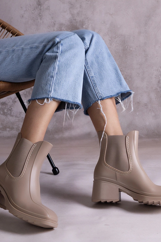 Botas de goma beige con tacón Surien