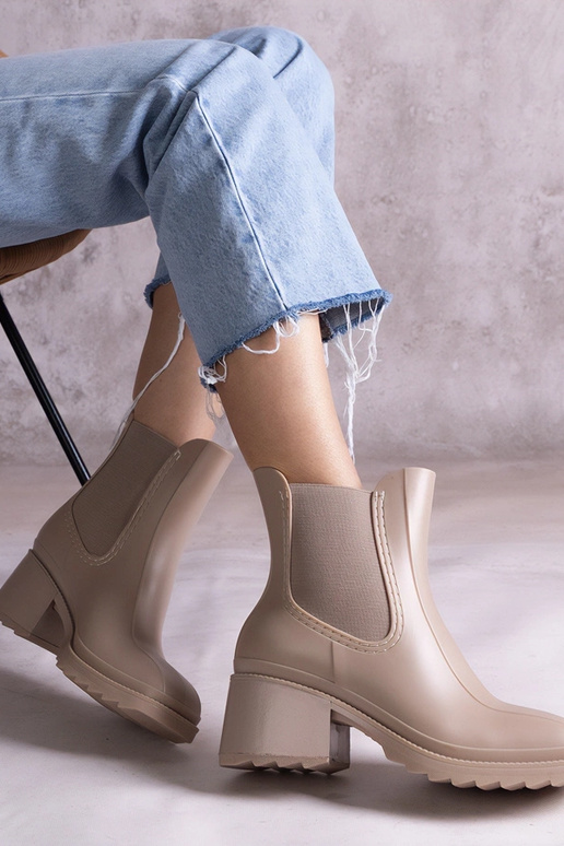 Botas de goma beige con tacón Surien