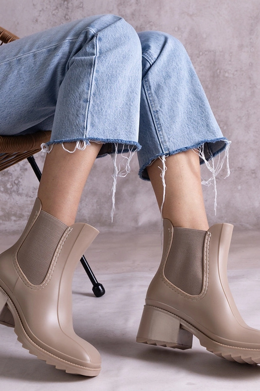 Botas de goma beige con tacón Surien