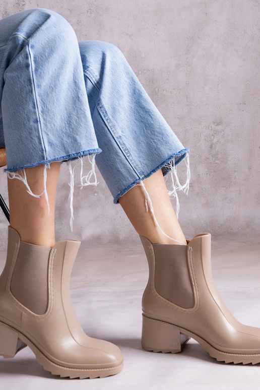 Botas de goma beige con tacón Surien