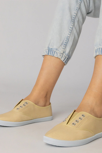 Bailarinas de tela grises tipo slip-on, "Vilma"