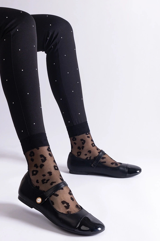 Bailarinas negras de charol con... Bailarinas negras de charol con...