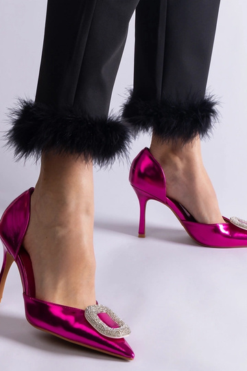 Tacones altos rosas decorados con circonitas Coluga 2