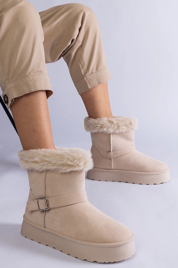 Botas de nieve beige con...