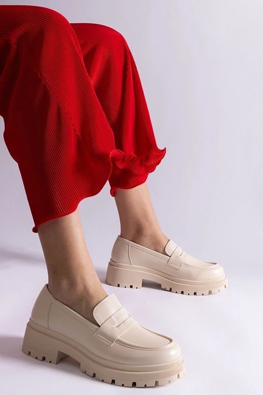 Mocasines beige de ecopiel Fiorenza