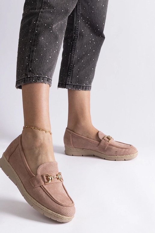 Zapatos de mujer color crema de ante...