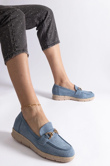 Zapatos de mujer color azul de ante sintético Sandoval