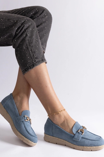 Zapatos de mujer color azul de ante sintético Sandoval 2