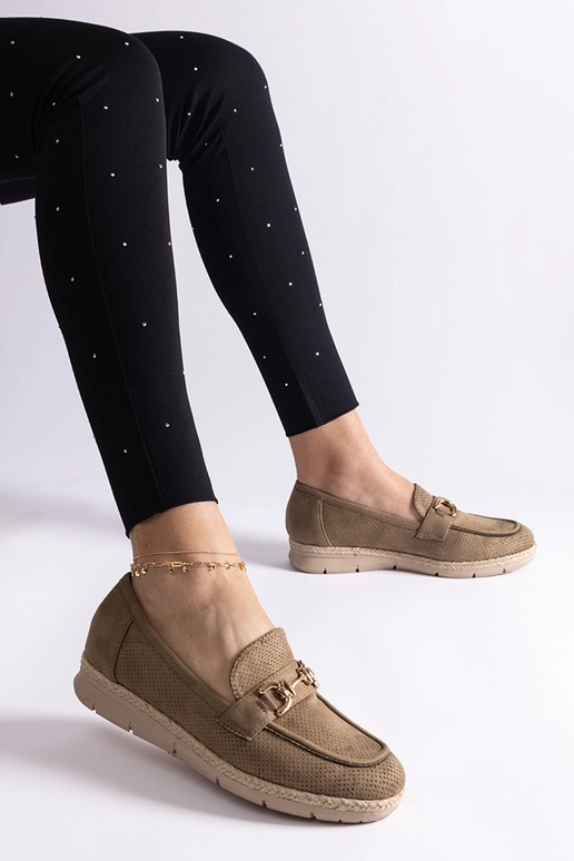 Mocasines verdes para mujer de ante...