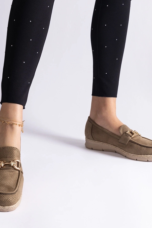 Mocasines verdes para mujer de ante...