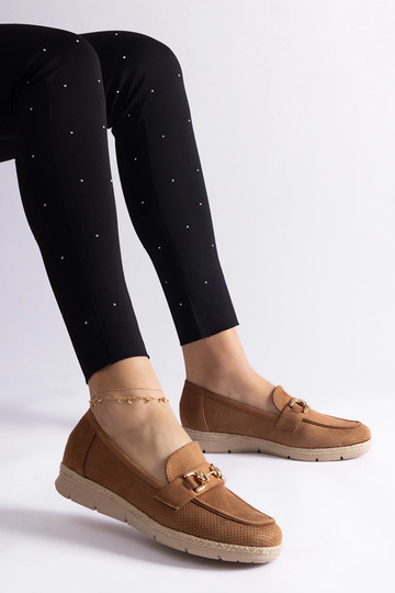 Zapatos de mujer color caramelo de ante sintético Sandoval