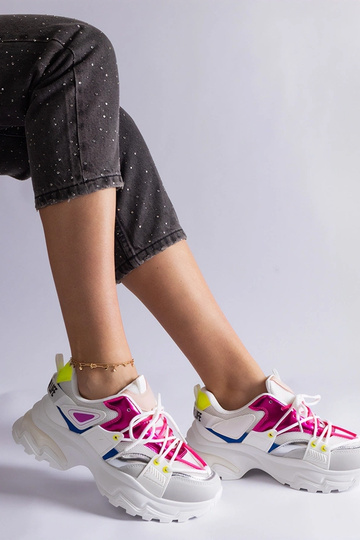 Zapatillas deportivas Sulamita blancas y rosas 2