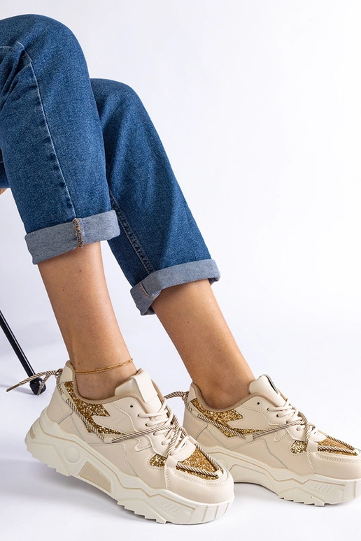 Zapatillas de mujer beige con...