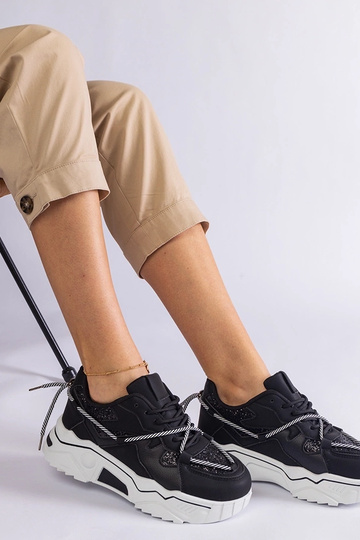 Zapatillas negras de mujer con purpurina Agar 2