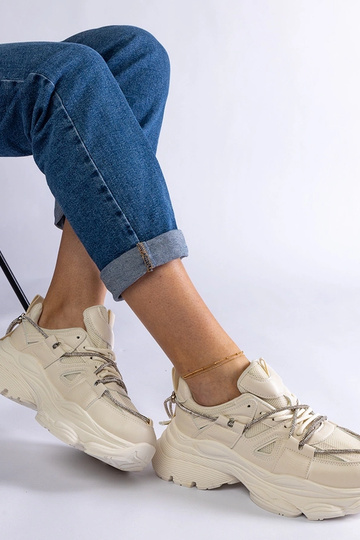 Zapatillas deportivas mujer Ivett beige 2