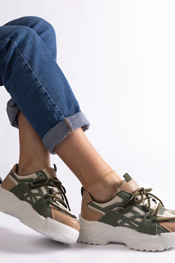 Zapatillas deportivas de mujer Alva en color verde y beige