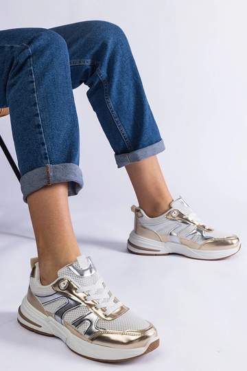 Zapatillas deportivas de tela con inserciones doradas Elayne 2