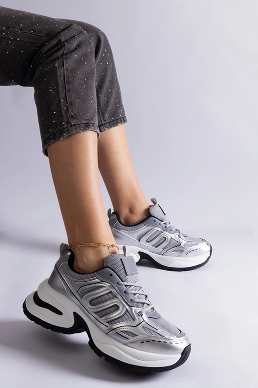 Zapatillas deportivas plateadas para...