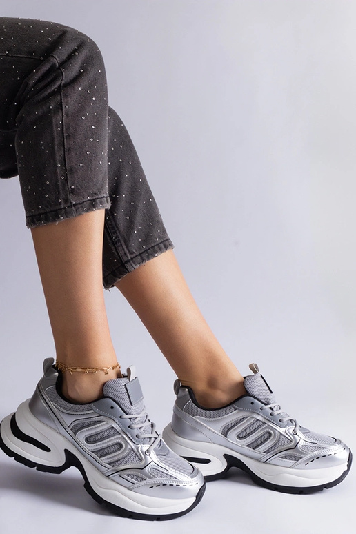 Zapatillas deportivas plateadas para...