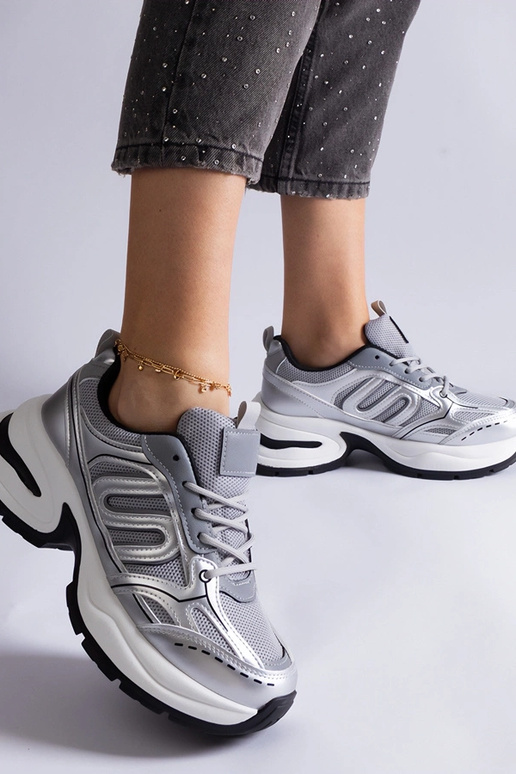 Zapatillas deportivas plateadas para...