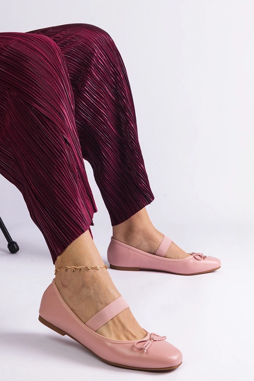 Bailarinas rosas con elástico y lazo... Bailarinas rosas con elástico y lazo...