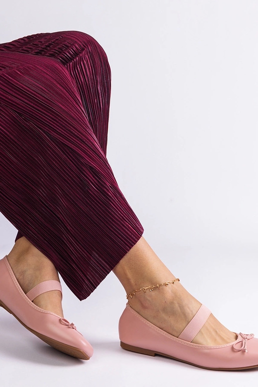 Bailarinas rosas con elástico y lazo... Bailarinas rosas con elástico y lazo...