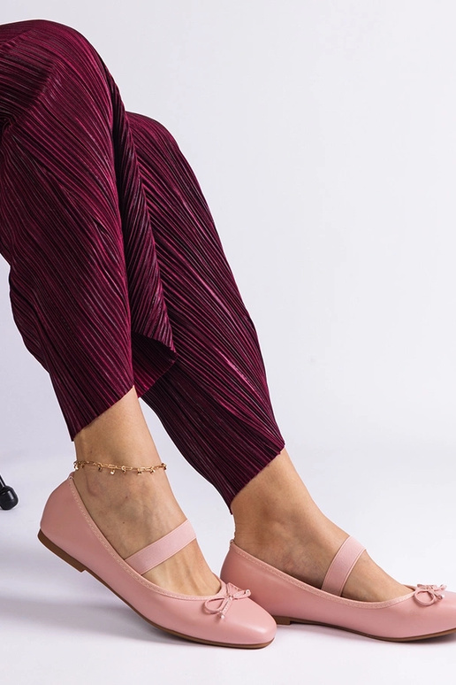 Bailarinas rosas con elástico y lazo... Bailarinas rosas con elástico y lazo...
