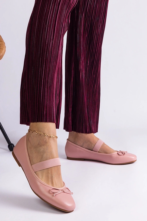 Bailarinas rosas con elástico y lazo... Bailarinas rosas con elástico y lazo...