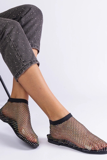 Sandalias negras de rejilla con circonitas Antalia 2