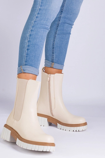 Botines beige de piel... 2