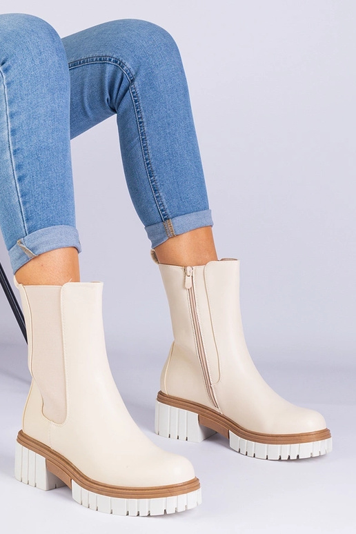 Botines beige de piel sintética Tantala