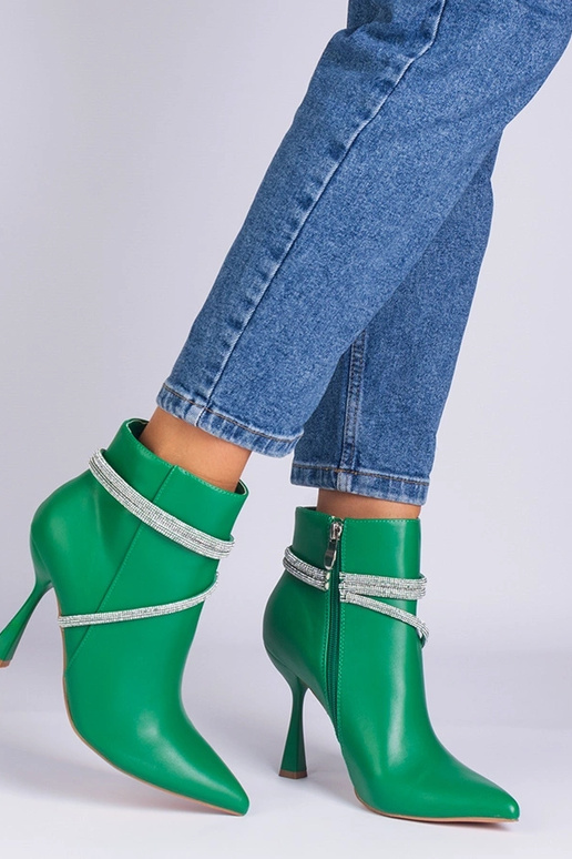 Botines de tacón alto verdes...