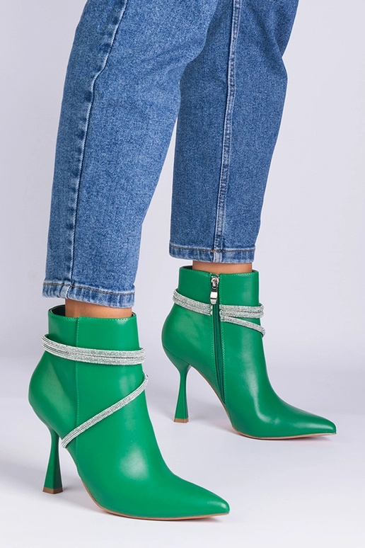 Botines de tacón alto verdes...