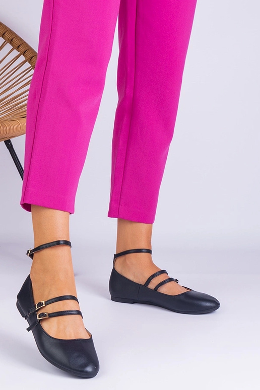 Bailarinas negras de piel sintética...